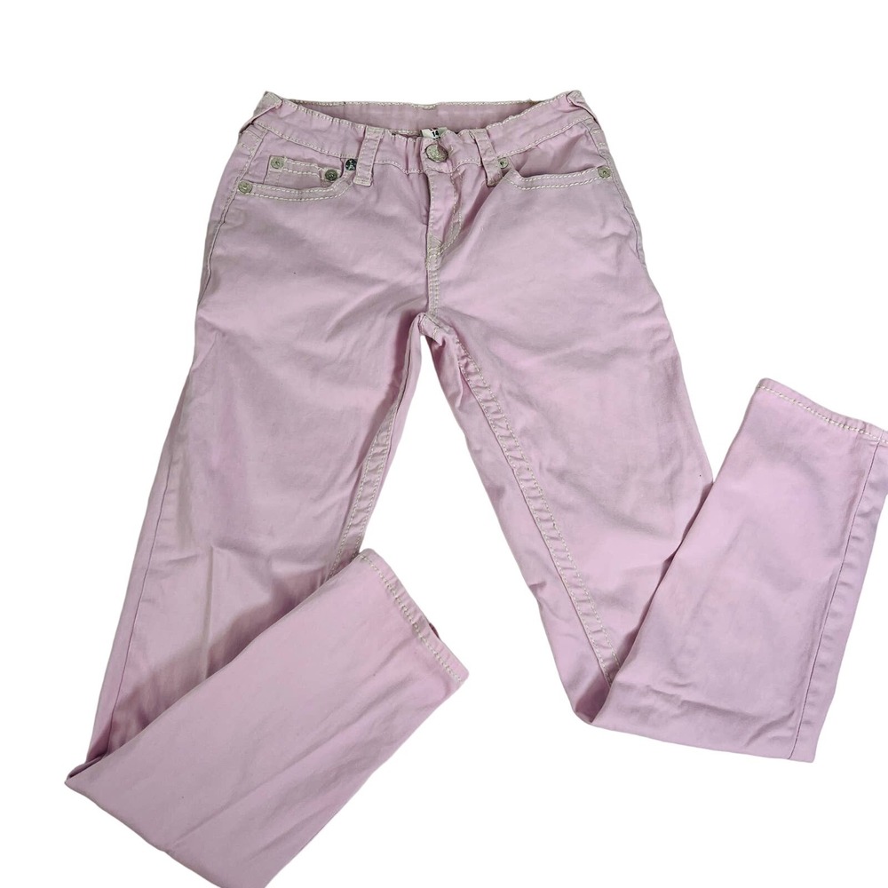 True Religion Womens Pink  Denim Fashion Section Skinny Jeans‎ Size 14